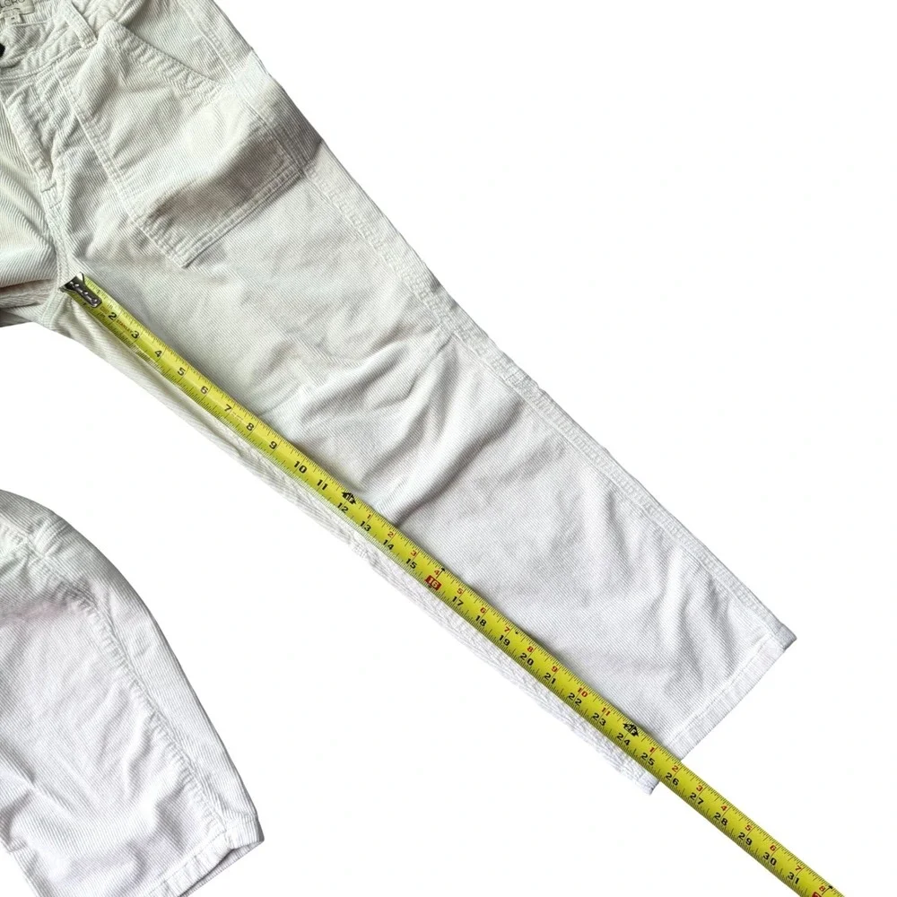 Pilcro Anthropologie Cream Corduroy Utility Carpenter Pants Womens 26 High Rise